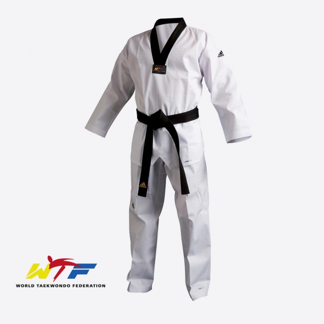 Adidas Taekwondo Adichamp III Black V-Neck Martial Arts Uniform