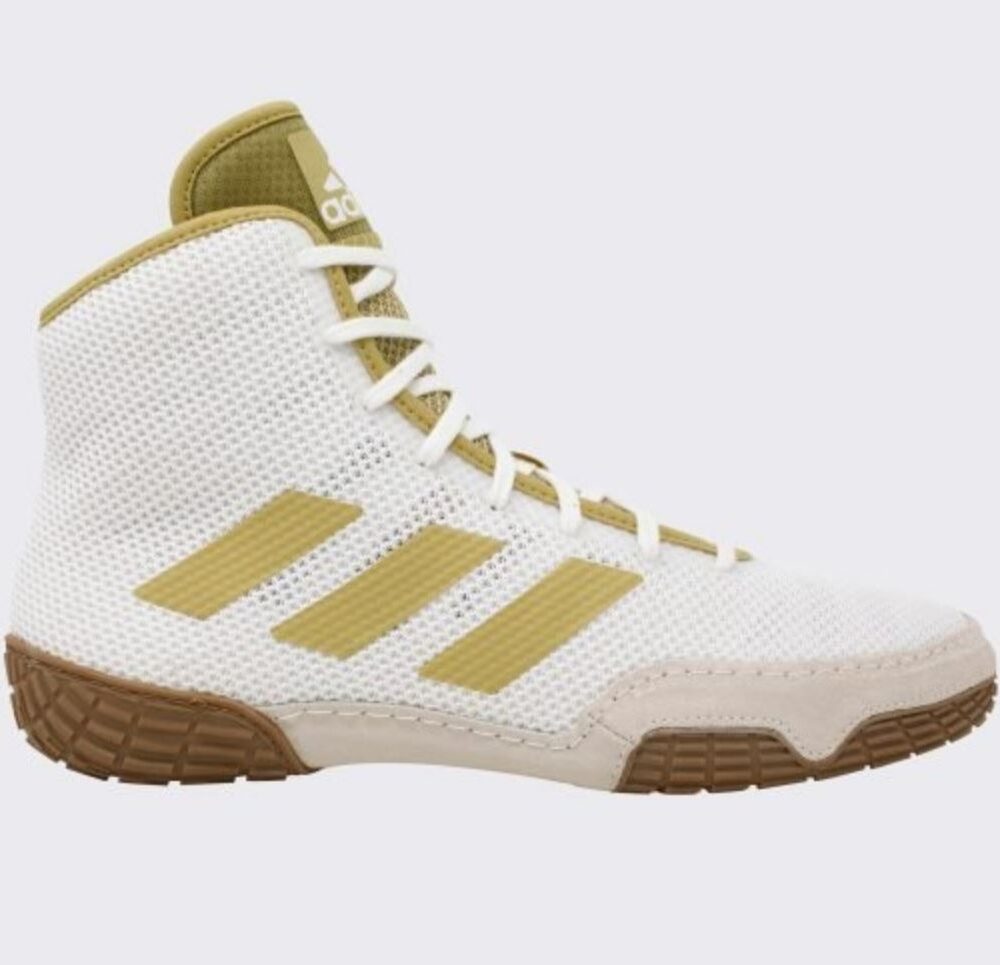 Adidas 231-Tech Fall 2.0 Youth Wrestling Shoes -White & Vegas Gold