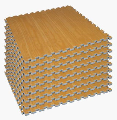 Century Wood Grain Reversible Exercise Puzzle Mat Bundle of 9