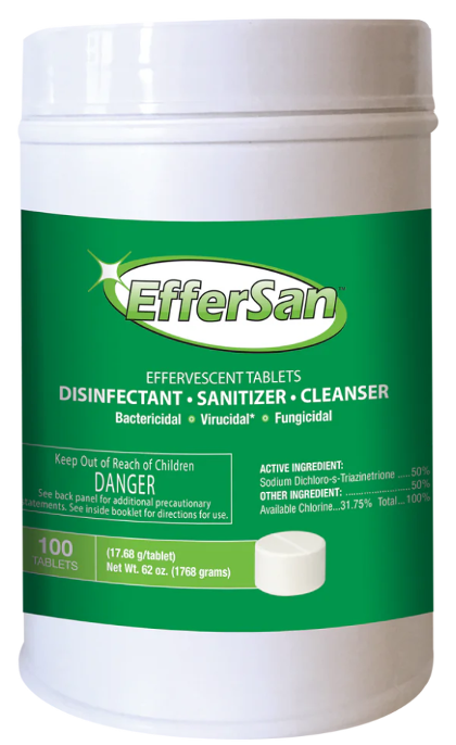 EfferSan 100-count 17.68 gram Hypochlorous Acid (HOCL) Disinfectant Cleaning Tablets