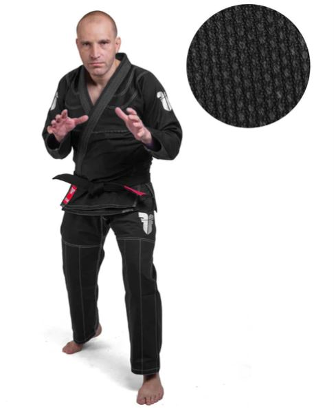 Fighter BJJ Gi Pearl Weave Uniform - Black BJJBL-09