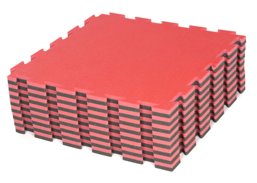 Fighter Tatami Mini Set of 8 Puzzle Mats - Red/Black