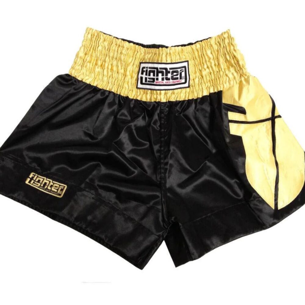 Fighter Thai Shorts - Black/Gold F009