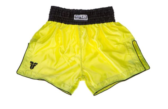 Fighter Thai Shorts Bangkok Plain - Neon Yellow/Black FP08