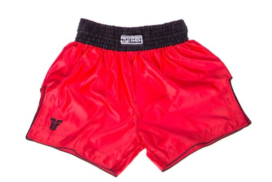 Fighter Thai Shorts Bangkok Plain - Red/Black FP02