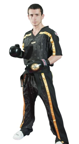Fighter Top Ten Mesh Uniform 1605-92 Model - Black/Gold