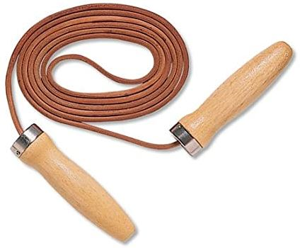 PRO Real Leather 9’ Cord Jump Rope with Smooth Finished Wooden Handles