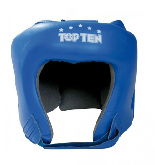 Top Ten AIBA Leather Head Guard - Blue